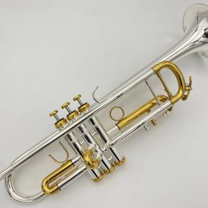 Amerikan Marka Profesyonel Trompet Enstrümanı Yeni başlayanlar Gümüş kaplamalı altın kaplama düğmesi sınırlayıcı üç tonlu trompet