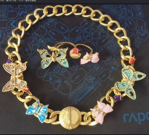 Fashion Luxurious Sets Stereoscopic Butterfly Ladybug Women's Bracelet Necklace Brooch Stud Earring Hairpin Sets Brass Wedding banquet Designer Jewelry xindalu