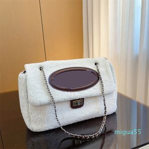 Hobo-Tasche aus Lammwolle, Umhängetasche, Luxus-Handtasche, Damenkette, Luxus-Designer-Taschen, modische Handtaschen
