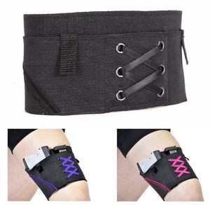 Others Tactical Accessories Holster Leg For Women Black Concealed Adjustable Thigh Low Profile Closure Embroidered Elastic Fabric Canv Otg4B