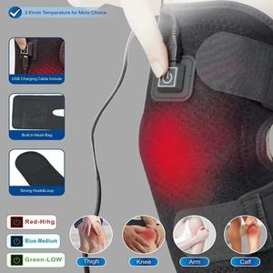 Leg Massagers Electric Knee Heating Pad USB Thermal Therapy Heated Knee Brace Support for Arthritis Joint Pain Relief Old Cold Leg Knee Warmer 231020