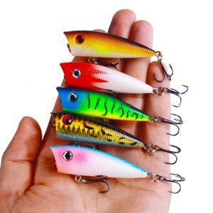 Betar lockar 1pcs5pcs 6cm 63g fiske popper toppvatten flytande bas hav pesca vev lockar swimbait wobbler tackla 231020