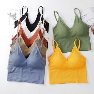 Camisoles Tanks Sport Yoga Bra Women Vest Fitness Padded Sexy Runningジムワイヤー無料通気性睡眠ショックプルーフスポーツ