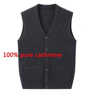 Maglioni da uomo Autunno Inverno Maglione di cashmere da uomo lavorato a maglia casual con scollo a V gilet senza maniche moda di alta qualità spesso taglie forti S-3XL4XL5XL 231021