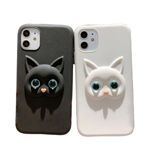 Case di cellulare Apple 3D per iPhone 15 Pro Max Ultra 14 13 12 Plus Student Cartoon Cat Skin Self per telefono cellulare Copertina di protezione non slitta