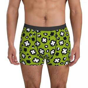 Underbyxor Shamrock Clover Leopard underkläder St Paddy's Day Men trosor Anpassade DIY bekväma boxershorts kvalitet kort stor storlek