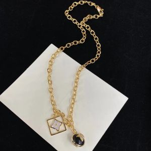 Jewelry Designers Pendant Necklace for women men Choker Pendant Chain Crystal 18K Gold Plated Copper brand Necklaces Statement G2310219PE-3