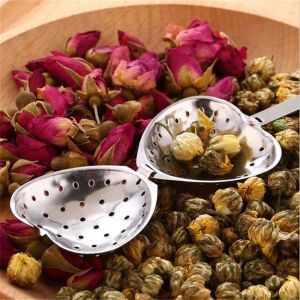 Paslanmaz Süzgeç Kalp Şekilli Çay Infusers Teas Teas Filtre Yeniden Kullanılabilir Örgü Kaşık Dik Söküm Klasik Klasik