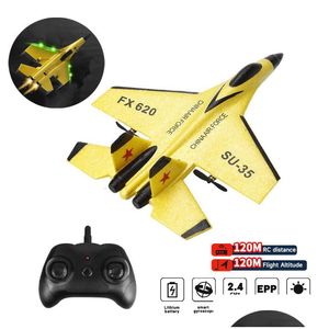 Electric/RC Aircraft Pianka RC SU-35 Płaszczyzna 2.4G Slider Slider Szybkodawcy Odległe myśliwskie Zabawki dla dzieci OTRI4