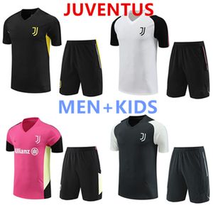 23 24 Juventus Soccer Jerseys Mangas curtas Treinamento Treining Suit Pogba Di Maria Vlahovic Chiesa 2023 2024 Men Kit Kit Kit Kit Sports Sportswear Uniforme