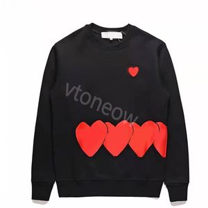 Inverno quente hoodies moletom masculino jogar moletom qualidade commes jumpers garcons carta bordado manga longa pulôver homem mulheres coração vermelho casual sportswear