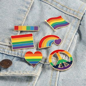 Pins Brooches Creative Rainbow Colors Gay Lesbian Brooch For Men Women Peace Alloy Suits Dressing Pins Fashion Jewelry Badge Access Dhogw