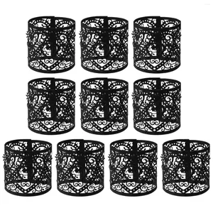 Candle Holders 50pcs Wraps Decorative Light Shades Black Cylindrical Lamp Enclosures