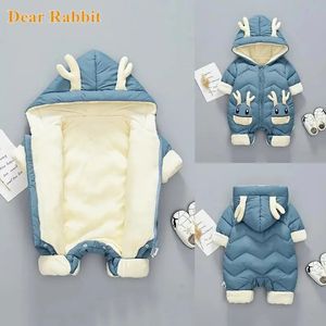 Macacão nascido quente casaco de bebê inverno com capuz manto macacão grosso roupa macacão macacão snowsuit crianças meninos roupas crianças roupas 231020