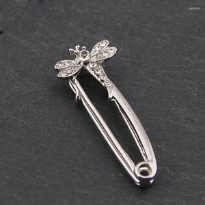 Brooches Shiny White Crystal Rhinestone Dragonfly Heart Shape Crown Flowers Silver Plated Lapel Collar Pins Women Badge Jewelry