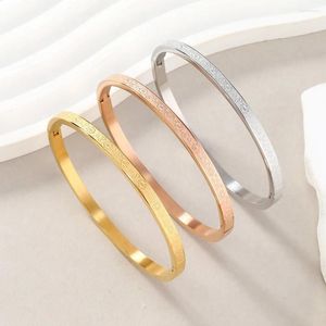 Bangle Fashionable And Minimalist Petal Clasp Bracelet Stainless Steel Women's Jewelry Accessories