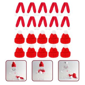 20 adet mini dekor Beanie Minyatür Noel Eşarp Şapkası Noel Kupası Kapak Kapağı Parti Malzemeleri Örgü Yün Dekorasyonu Bebek 230920