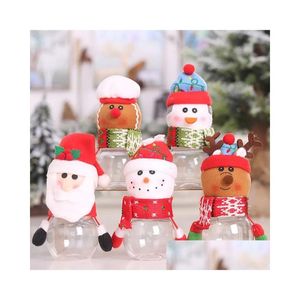 Christmas Decorations Plastic Candy Jar Christmas Theme Small Gift Bags Box Crafts Home Party Decorations Home Garden Festive Party Su Dhgfe