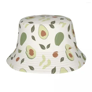 Berets Fresh Avocado Bucket Hats Beach Hatwear Accessories Fisherman Cap For Outdoor Men Women Boonie Hat UV Protection