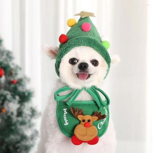 Cão vestuário natal chapéus de estimação bonito chifres saliva toalha para gato vestir-se suprimentos adorável design outono e inverno roupas acessório