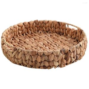 Dinnerware Sets Woven Fruit Basket Bread Container Creative Holder Organizer Clothes Decorative Home Storage Water Hyacinth Office