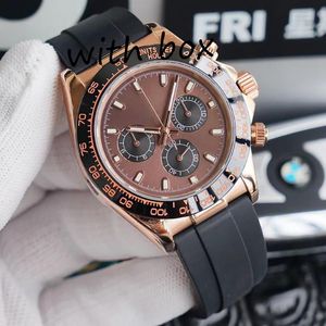 Erkekler Watch Designer Luxury Watch Yüksek kaliteli otomatik gül altın saat boyutu 40mm aaa paslanmaz çelik kasa lastik bant lüks saat safir cam orologio