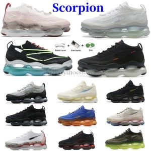 Moda Donna Uomo Max Scorpion Designer sportivo Scarpe da corsa Cuscino per mosche di alta qualità Uomo Sneakers Grano Triple Nero Oro Rosso Bianco Lupo Grigio Crema Lavaggio al limone