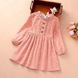 Mädchenkleider Mädchenkleid Baumwolle Frühling Herbst Langarm Lässige Bedruckte Blumenkleider Für Mädchen Prinzessin Kinderkostüme 3 5 6 7 8 Jahr 231021