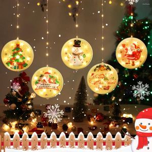 Strings LED Christmas Lantern Light Decorations 2024 Za dom navidad Ornament Święty Mikołaj Claus Xmas Prezenty dla dzieci