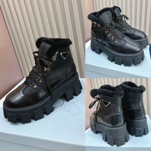 botines monolith en cuir et nylon 1t260n noir مضاعفة en peau de mouton semelle en gomme logo estampe sur la languette boots winter boots boots 35 42