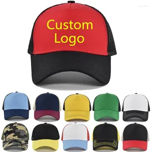 Bollmössor Anpassad logotyp Trucker Hat Vuxen Casual Patchwork Sports Mesh Mens Diy Print Brodery Baseball Hats