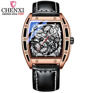 Chenxi 8265 Orijinal Erkekler İş Tarihi Kuvars Deri Su Geçirmez Takvim Kollwatches Erkek Saat Relogios Femininos