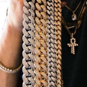 Cuban Link Chain Fashion Jewelry Necklace Iced Out Hip Hop Diamond Jewelry Silver Miami Gold Planted Cz Prong for Men