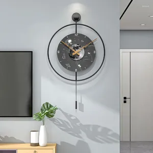 Duvar Saatleri Aydınlık Yuvarlak Saat Banyo Büyük Boyut Metal Sanat Modern Saat Gürültüsuz Relojes De Pared Ev Dekorasyon