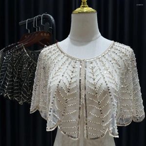 Women's Jackets Three-dimensional Beaded Leaf Light Luxury Shawl Short Waistcoat Versatile Sequined Dress Small Jacket