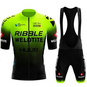 Jersey Cycling Sets Huub Team Jersey Set Man Man Summer MTB Race Cycling Odzież Krótkie rękawie Ropa Ciclismo Rower do jazdy na zewnątrz 231021