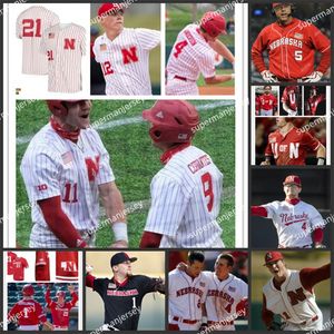 Max Anderson Dylan Carey Nebraska Cornhuskers Maglia da baseball Cucita personalizzata Uomo Gioventù Brice Matthews Josh Caron Gabe Swansen Casey Burnham