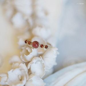 Klusterringar Rose Bouquet Japanese White Natural Bourgogne Garnet Multifacetterat Sterling Silver Gold-Plated Ring