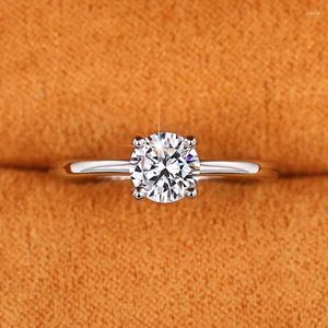 Anéis de cluster vintage feminino 925 prata esterlina 4 zircão redondo para mulheres promessa amor jóias de casamento presente de namorada