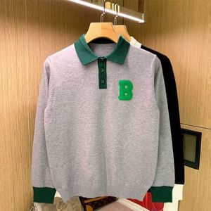 Suéter de lana para hombre, polo con cuello en V, jersey de punto de diseñador, polo para hombre, suéter cálido bordado para mujer, jersey de solapa informal