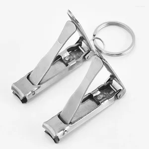 Keychains Collapsible Portable Travel Fingernail Clipper Keychain Nail File rostfritt stål Manikyrverktyg Keyring Sessors Repai Gift