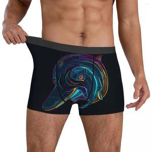 Underpants Dolphin Underwear Neon Line Art Man Boxer Breve Respirável Boxershorts Impressão de Alta Qualidade Plus Size