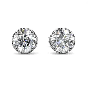 Ohrstecker Daisini, hochwertiger 5 mm GRA-Moissanit-Diamant, 925er-Sterlingsilber, minimalistisches Solitär-Herz für Damen