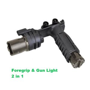 Taktik M910 Silah Işığı Yüksek Çıktı LED Tabanca Işık Ön Foregrip ve El Feneri Birleştirilmiş Av Tüfeği Airsoft Grip Picatinny Weaver Mount ile