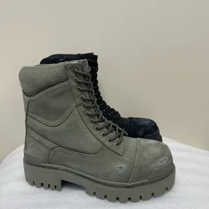 FW23 Dicke Sohle Designer Atmungsaktive Militär Männer Stiefel High Top Paarung Motor Botas