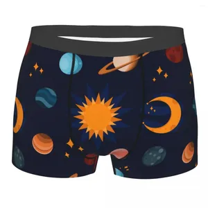 UNDUTTS BASKI BOXER ŞORK Külotu Erkekler Sun Moon iç çamaşırı Homme S-XXL için Nefes Alabilir