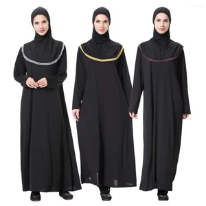 Roupas étnicas Preto Plain Softy Suave Oração Abaya Arábia Muçulmana Médio Oriente Lady Robe