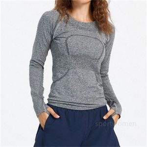 lululy lemon Women's Swift Shirt Yoga Long Sleeve Solid Color Sports Shaping Waist Tight Fitness Shirts Sportswear Women Top
