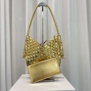 Designer Solstice vävd 2 -bitar set axel mode underarmsäck med små plånbok kvinnor lammskinn stickande handväskor klassiker shopping