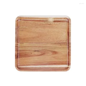 Tea Trays 1PCS Acacia Wood Coffee Tray Food CupTrays Decorative Dessert Candy Bamboo Gongfu